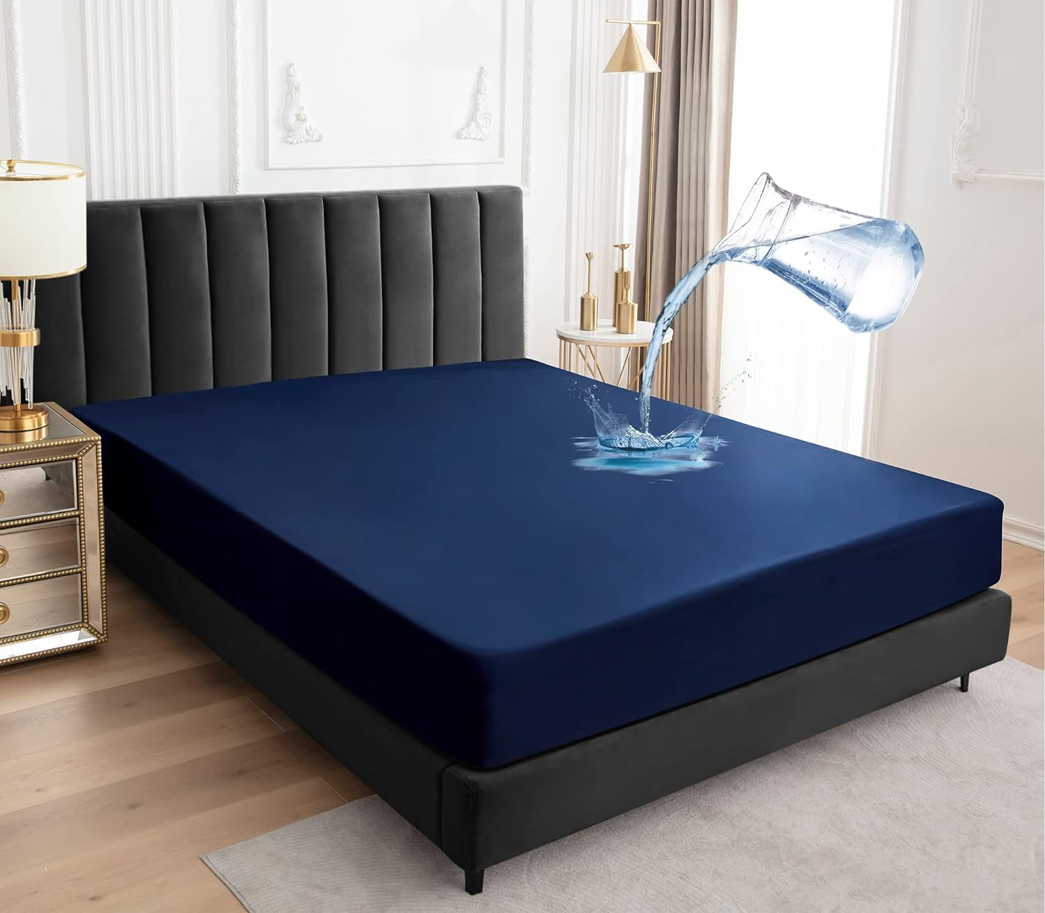 Continental Sleep, Zippered Mattress Protector Cover, Waterproof, Easy to Clean, Fits Mattress up to 7-Inch, 75" x 30", Blue