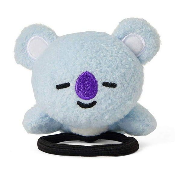 BT21 KOYA Character Plush Stuffed Animal Elastic Hair Tie Band Accessories for Girls, Blue