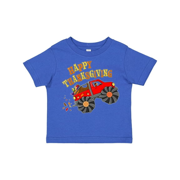 Inktastic Happy Thanksgiving Monster Truck with Turkey and Food Boys or Girls Toddler T-Shirt