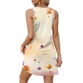 thumbnail image 5 of WTOBBY Women's Stylish Printed V-Neck Button Vest Sleeveless Dress with Pocket, Fashion Casual Floral Print for Summer, Comfortable and Lightweight for Outdoor Activities,Yellow L, 5 of 5