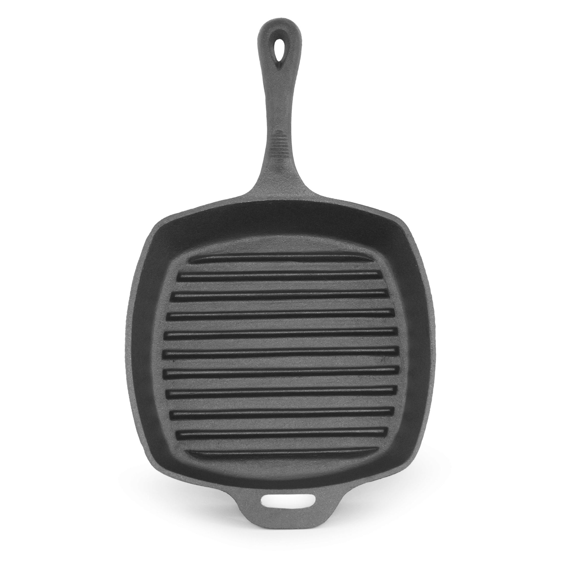 ForHauz Pre-Seasoned Cast-Iron Square Grill Pan, 10.5", Black