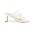 thumbnail image 3 of BLISSFUL STEP Square Toe Braided Block Heels Sandals for Women White (Size 8.5), 3 of 6