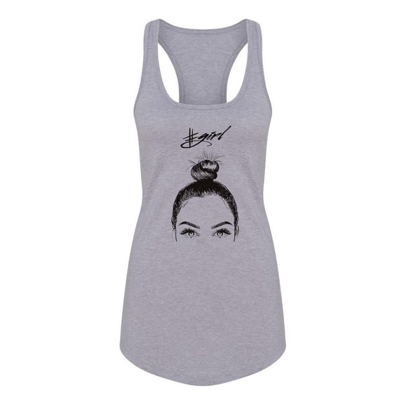 A Girl With A Bun Racerback Tank Women -Image by Shutterstock, Female Small