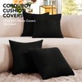 thumbnail image 3 of Deconovo Corduroy Fundas de cojines Juego de 4 – Machine Washable Home Decor for Sofa, Dormitorio | Jet Black, 22x22 Inch, 3 of 7