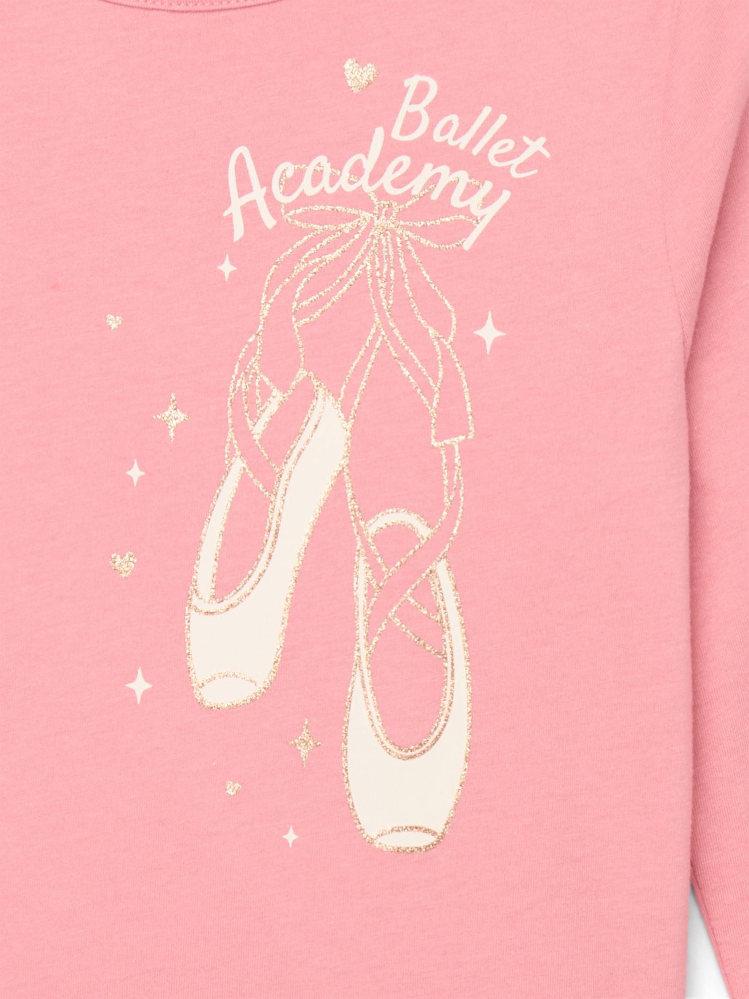 Wonder Nation Little Girls Long Sleeve Graphic Tee, Sizes 4-10