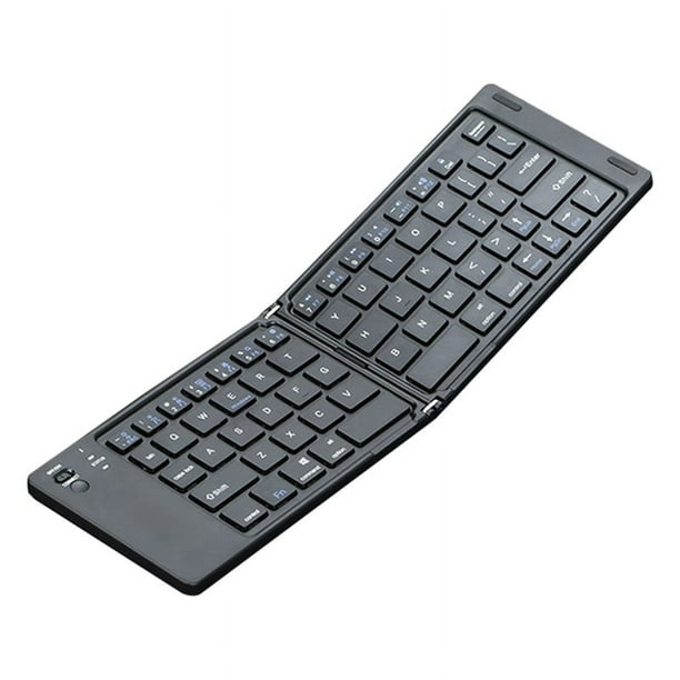 Teclado Bluetooth Plegable de Portátil Mini Teclado Bluetooth Recargable Oficina Teclado Negro