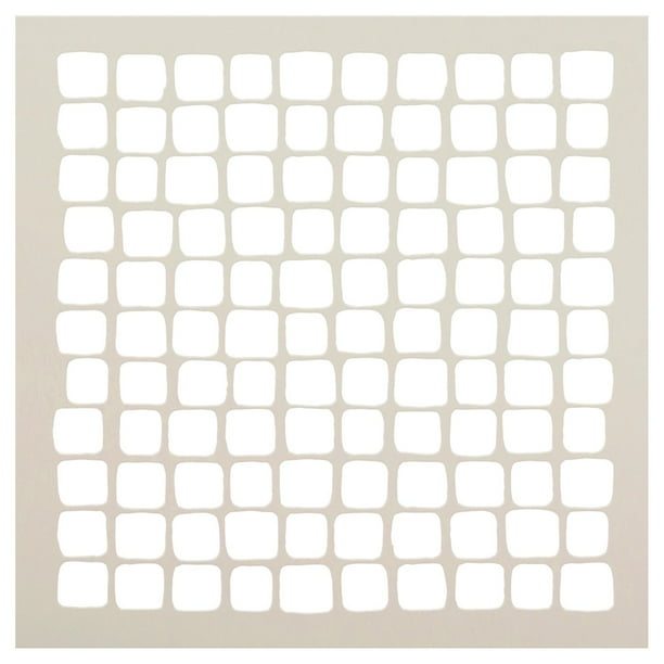 StudioR12 Hand Drawn Square Grid Stencil, Reusable Pattern Template