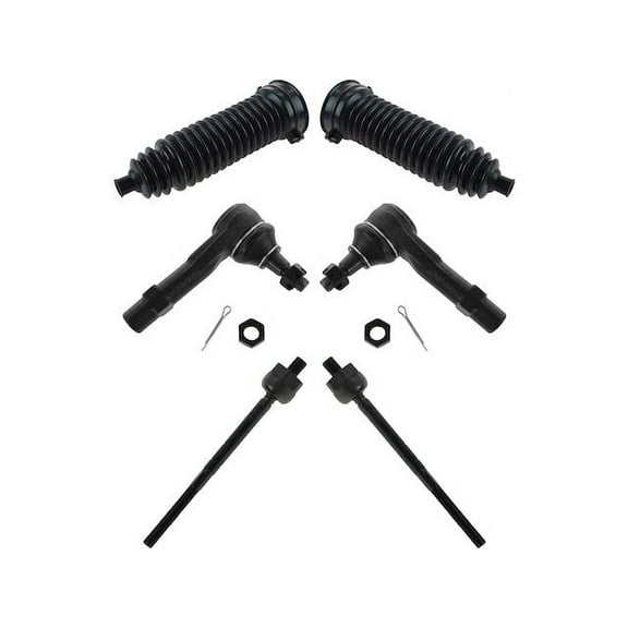 Tie Rod End and Steering Bellows Kit 6 Piece - Compatible with 1998 - 2011 Ford Ranger 1999 2000 2001 2002 2003 2004 2005 2006 2007 2008 2009 2010