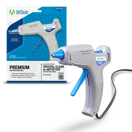 AdTech Premium Full Size High Temp Glue Gun 20 Watt Heater High Output Nozzle, with kickstand included