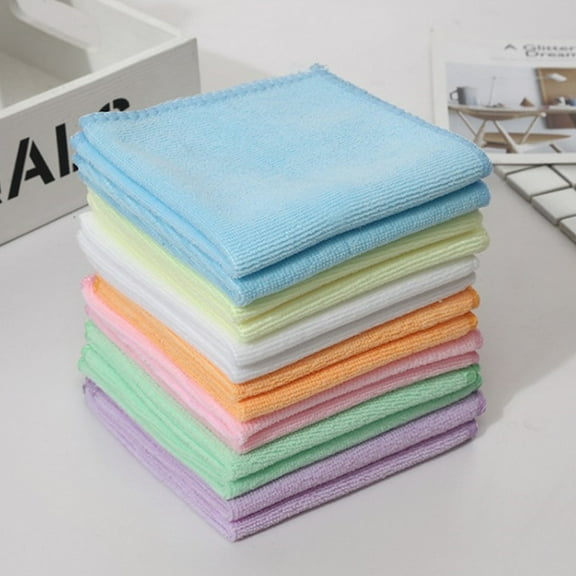 HOOWIFFY Microfiber Towels Assorted Colors, Highly Absorbent and Portable, 50 Pieces for Cleaning and Drying