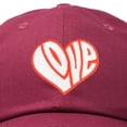 thumbnail image 2 of DALIX Love Heart Hat Womens Embroidered Baseball Cap in Maroon, 2 of 6