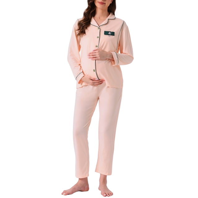 INSPIRE CHIC Ropa de dormir para mujeres en periodo de lactancia, pijamas de maternidad con botones, conjuntos de loungewear 2XL Rosa