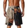 thumbnail image 5 of Sewkxo Men's Halloween Haunted House Printed Cotton Pajama Shorts Comfort Elastic Waist Night Sleep Shorts,Gray XL, 5 of 5