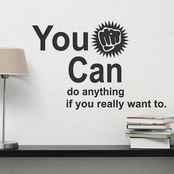 Fist Wall Sticker You Can Do Anything Quotes Lettering Vinyl Window Decal Teens Bedroom Living Room Man Cave Art Home Decor 42x62cm