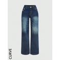 thumbnail image 5 of Women's Plus Size High Waisted Non Stretch Single Breasted Denim Pants Comfortable Loose Pluse Size Jeans For Women, 5 of 7