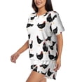 thumbnail image 2 of "Wukai Funny Chicken Women's Pajama Set - Short-Sleeve Top and Shorts with Elastic Waistband and Pockets for Loungewear, Yoga, and Casual Wear-X-Large, 2 of 8
