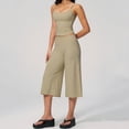thumbnail image 7 of Workout Sets for Women 2 Piece - Seamless Yoga Outfits Shorts and Padded Sports Bra Gym Athletic Clothing Set,Padded(Khaki,M), 7 of 7