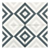 MTO0547 Modern 8X8 Diamond White Teal Light Gray Matte Cement Tile