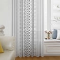 thumbnail image 6 of Black White Striped Sheer Curtains 72 Inches Long, Modern Farmhouse Geometric Light Filering Curtains, Breathable Simi Curtain Privacy Drapes for Living Room Bedroom Lightweight Window Treatment, 6 of 9