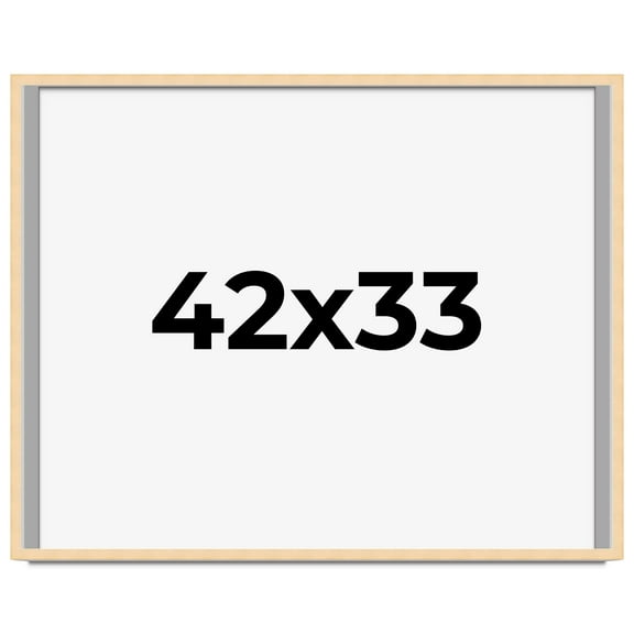 42x33 Frame Natural Wood Picture Frame | 0.75 Inch Moulding Width | with UV Acrylic Plexiglass,