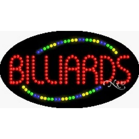 Ball Billiards Neon Sign - Billiards Flashing & Animated LED Sign (High Impact, Energy Efficient)