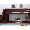 thumbnail image 5 of JACKPOT Contemporary Solid Wood Low Loft Twin Bed with 3 Step Stairway in Cherry, 5 of 6