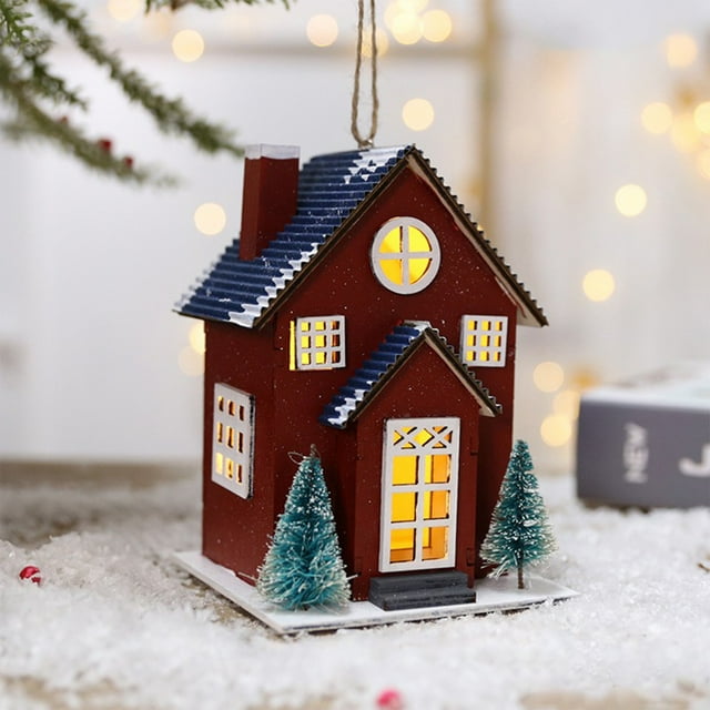 kkbbma Deals Christmas Tree Decorations House Ornament - Christmas Small House Christmas Tree Decoration Ornaments Christmas Micro PVC Small House Christmas Decoration