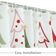 thumbnail image 3 of Merry Christmas Shower Curtain, Winter Xmas Tree Snowflake Holiday Red and Green Waterproof Fabric Machine Washable for Bathroom Bathtub Decor with Hooks 72Wx84H, 3 of 6