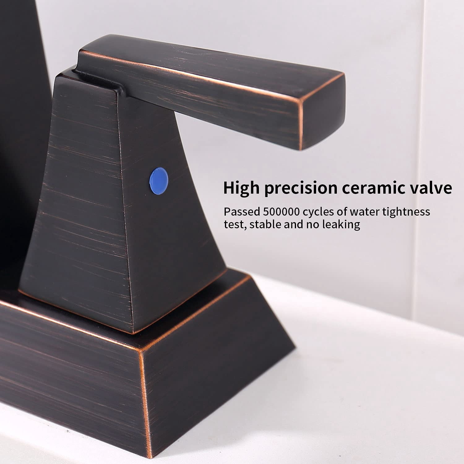 2-Handle Bathroom Sink Faucet Oil Rubbed Bronze 4 Inches Centerset Vanity Faucet 3 Hole with Pop Up Drain & Supply Lines Modern Commercial[Unable ship on weekends,+usps/fedex]