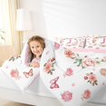 thumbnail image 4 of Homewish Initial Letter J Queen Comforter Set,Kawaii Pink Butterfly Bedding Sets,Retro Rustic Floral Bedding Comforter Set For Girl,Breathable Bedroom Decoration Reversible,3 Pieces, 4 of 8