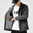 thumbnail image 3 of Chaqueta vaquera de otoño con botones para hombre, chaqueta vaquera gris para hombre, de tela negra, de Corea, venta al por mayor, a bordo, de marca Rock, 3 of 5