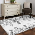 thumbnail image 3 of Area Rugs for Living Room Bedroom, Grey Eucalyptus Leaves 4'x6' Rug Washable Carpet Runner Indoor Outdoor, Spring Summer Botanical Non Slip Accent Floor Mats Rug for Kitchen, Office, 3 of 8