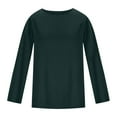 thumbnail image 6 of Lenago Womens Long Sleeve Shirts Solid Color Fashion Crew Neck Tops Women's Summer Loose Long Sleeve Round Neck Comfy Regular Shirts Basic Tee Fall Fashion Clothes Trendy Outfits for Women, 6 of 6