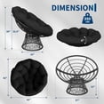 thumbnail image 3 of Large Papasan Chair, 37" Round Wicker Chair with Extra-Thick Soft Fabric Cushion & 360° Swivel Base for Outdoor/Indoor Use, Black, 3 of 8