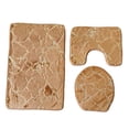 thumbnail image 2 of Juego de 3 alfombras de baño decorativas, antideslizantes, absorbentes de agua, suaves Caqui, 2 of 8