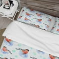 thumbnail image 4 of Designart 'Bullfinch Bird on Abstract Doodle Circles' Animals Duvet Cover Set, 4 of 4