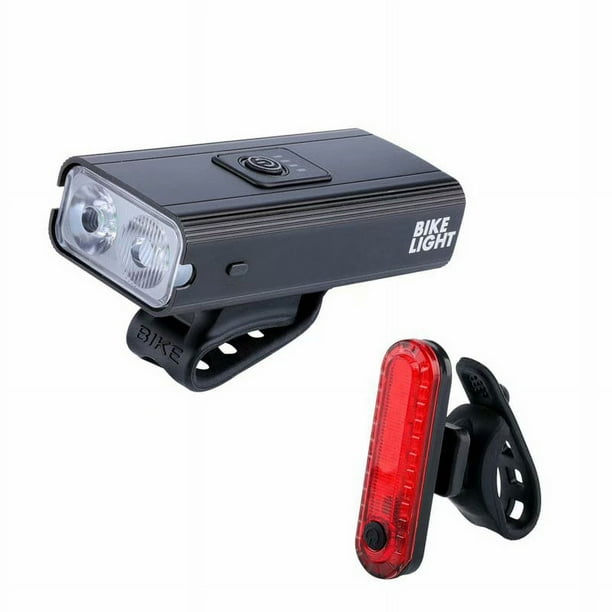 Luces de bicicleta, luces de ciclismo para exteriores recargables por USB, pantalla eléctrica, luz de advertencia roja, faros de bicicleta, luces traseras