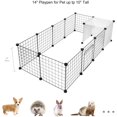 thumbnail image 2 of 14 Pannels Pet Crates, Small Animal Cage Indoor Playpen Houses Portable Metal Wire Pens Fence (Size of each panel： 14" x 14"), 2 of 7