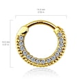 thumbnail image 2 of Septum Clicker Round Paved Gems 14Kt Gold 16g and 14g available, 2 of 5