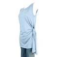 thumbnail image 5 of DailyTrove Women Round Neck Side Ruched Split Hem Loose Fit Sleeveless Daily Tank Shirt, 5 of 6