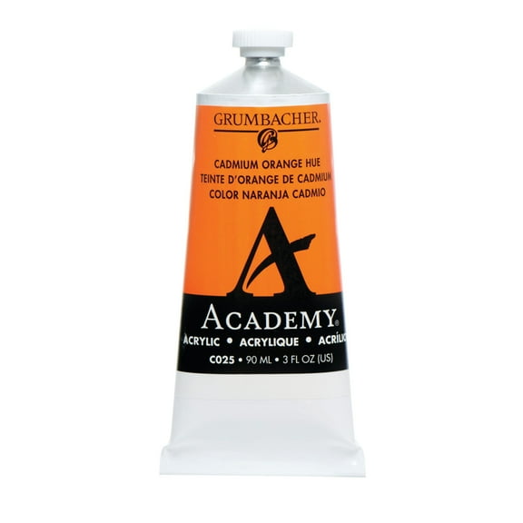 Grumbacher Academy Acrylic, 90ml Tube, Cadmium Orange