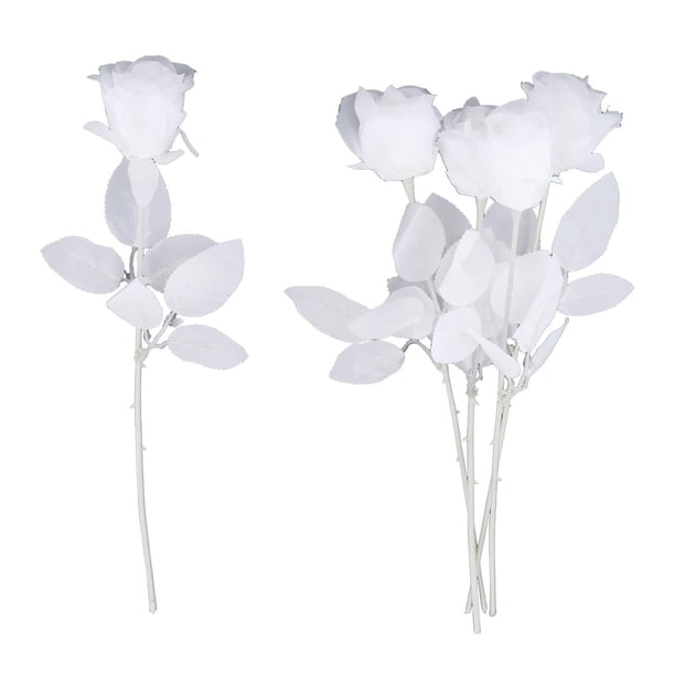 Flores artificiales, decoración para fiesta de Halloween, arreglos florales, decoración todo blanco