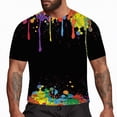 thumbnail image 4 of kpoplk Men's Retro Summer T-Shirt Big and Tall Relaxed Fit Short Sleeve Crew Neck Soft Cotton Blend Cool Vintage Graphic Tee Size S,Black, 4 of 4