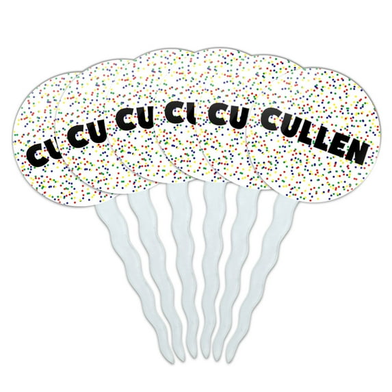 Cullen Cupcake Picks Toppers - Set of 6 - Mutlicolored Speckles