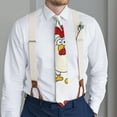 thumbnail image 2 of Rooster & Chicken Farm Themed Satin Necktie - Smooth Luxurious Wedding Groomsmen Tie + Gift Packaging, 2 of 3