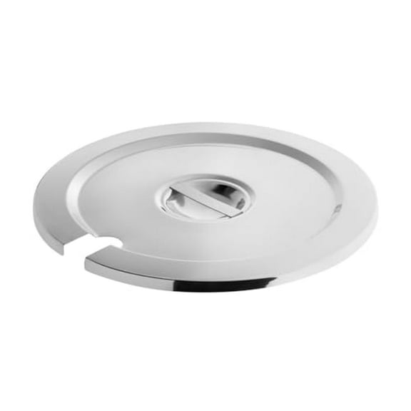 Soro Essentials- 10.5" Stainless Steel Notched Inset Cover - Fits 11 qt. Vegetable Inset Pan for Soup Warmer and Soup Chafer Applicable to Commercial Catering Buffet Parties Banquets Kitchen Supplies