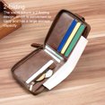 thumbnail image 5 of Men's Wallet Retro Vintage Male Wallets Storage Bag Coin Purse Card Holder Lightweight Money Clip Interior Slot Pocket Dark Coffee, 5 of 10