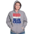 thumbnail image 3 of Maryland Patriotic Crab 4th of July Unisex Fleece Graphic Zip Up Hoodie Brisco Brands 2X, 3 of 5