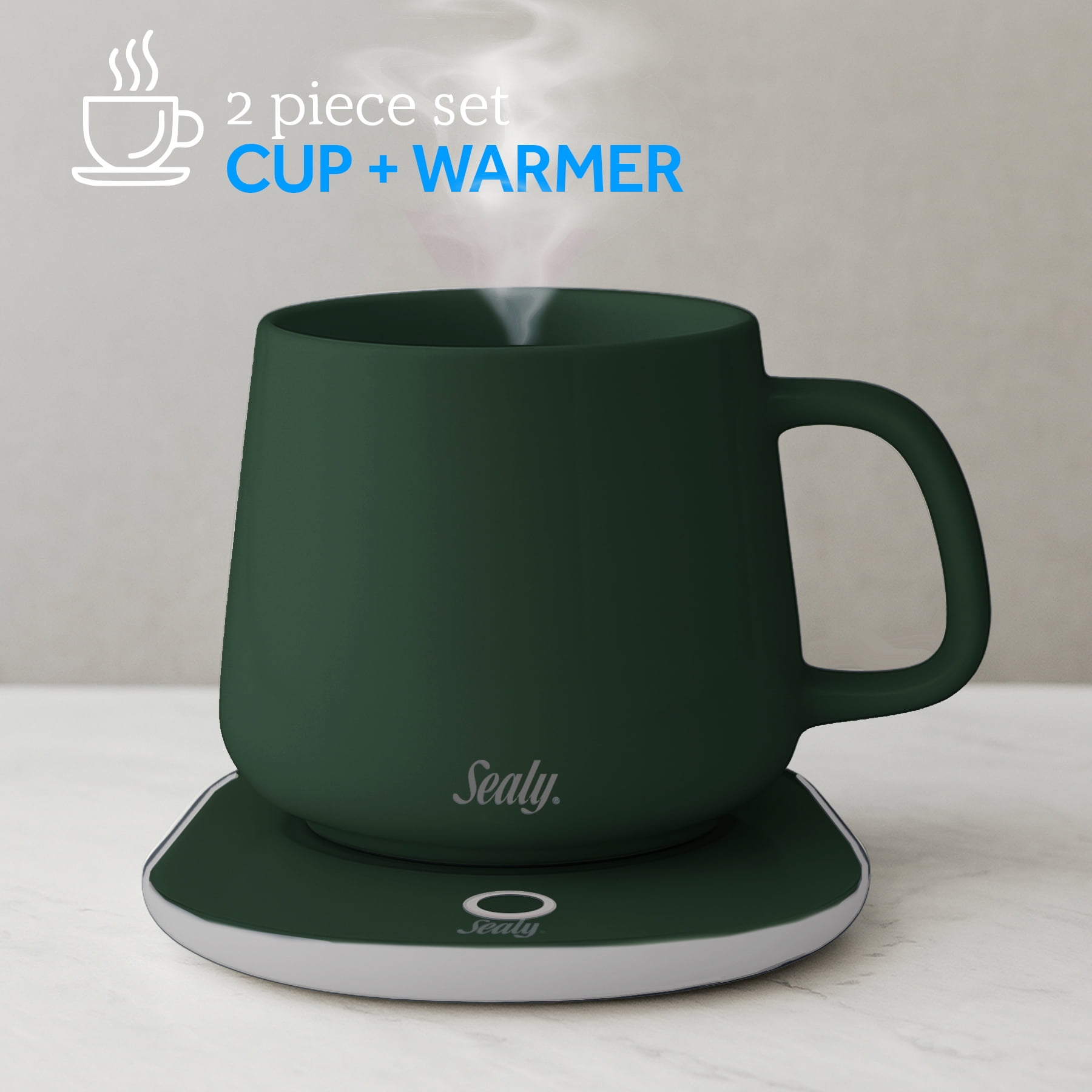 Sealy Ensemble 2 Tasses à Café + Chauffe-tasses USB – Contrôle De Température 45°C – Interrupteur Gravité