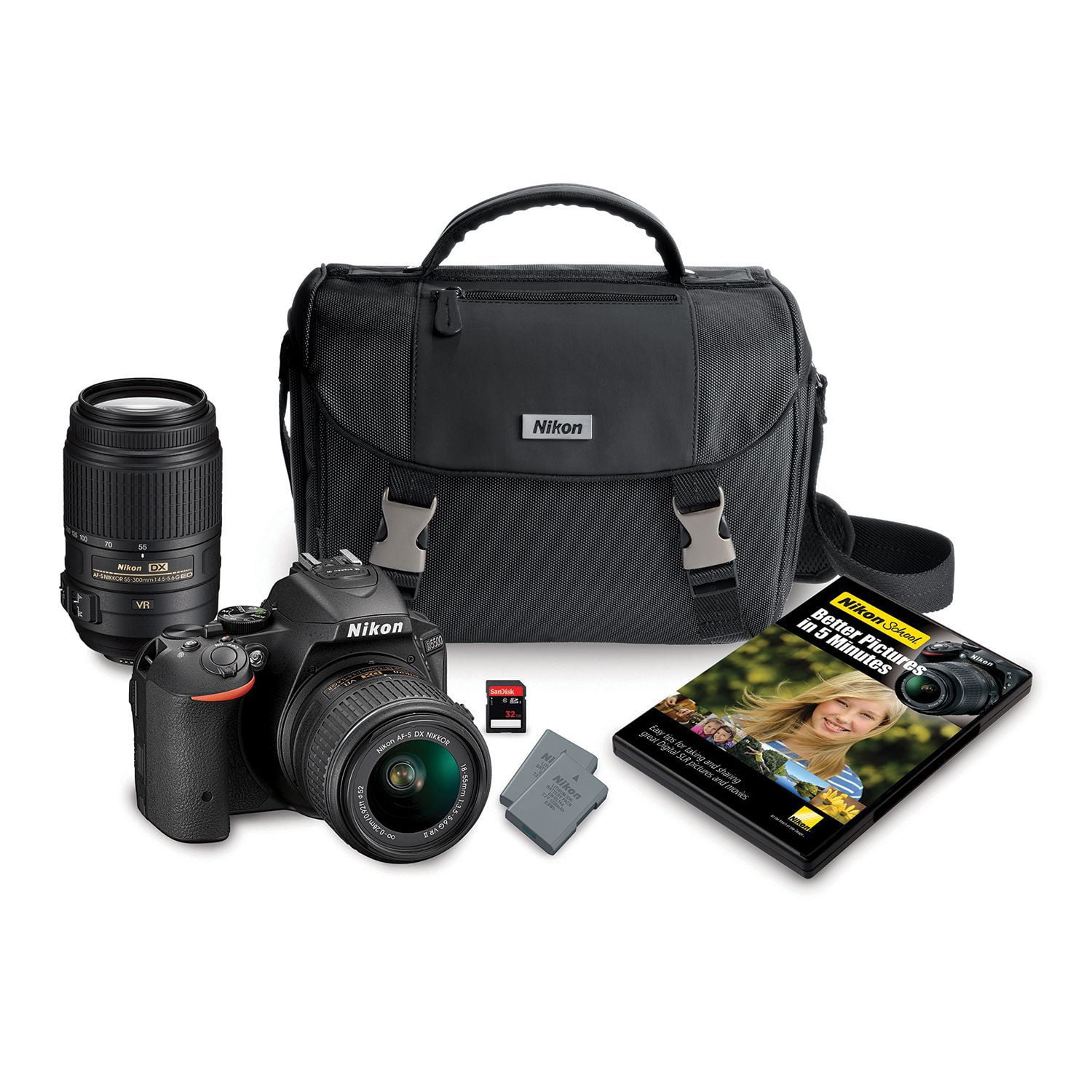 Nikon D5500 24 2mp Cmos Sensor Dslr 2 Lens Bundle Walmart Com Walmart Com